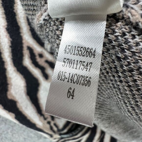 Chicos Maggie Duster Womens Small Black Tan Zebra Open Sweater Vest Lightweight - Picture 14 of 16